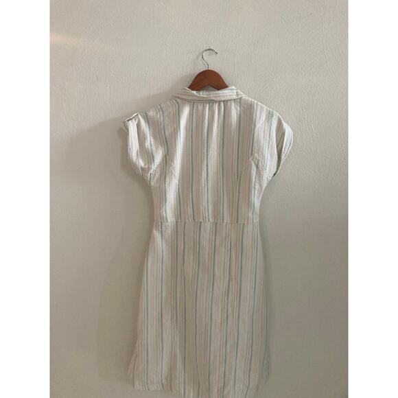 EUC Anthropologie Maeve Striped Button Down Tie Front Dress Beach Cotton 4 - Picture 8 of 13